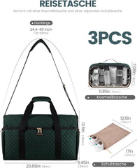 LOVEVOOK Reisetasche Damen Große Öffnung Weekender Handgepäck Tasche Wasserdicht Grün