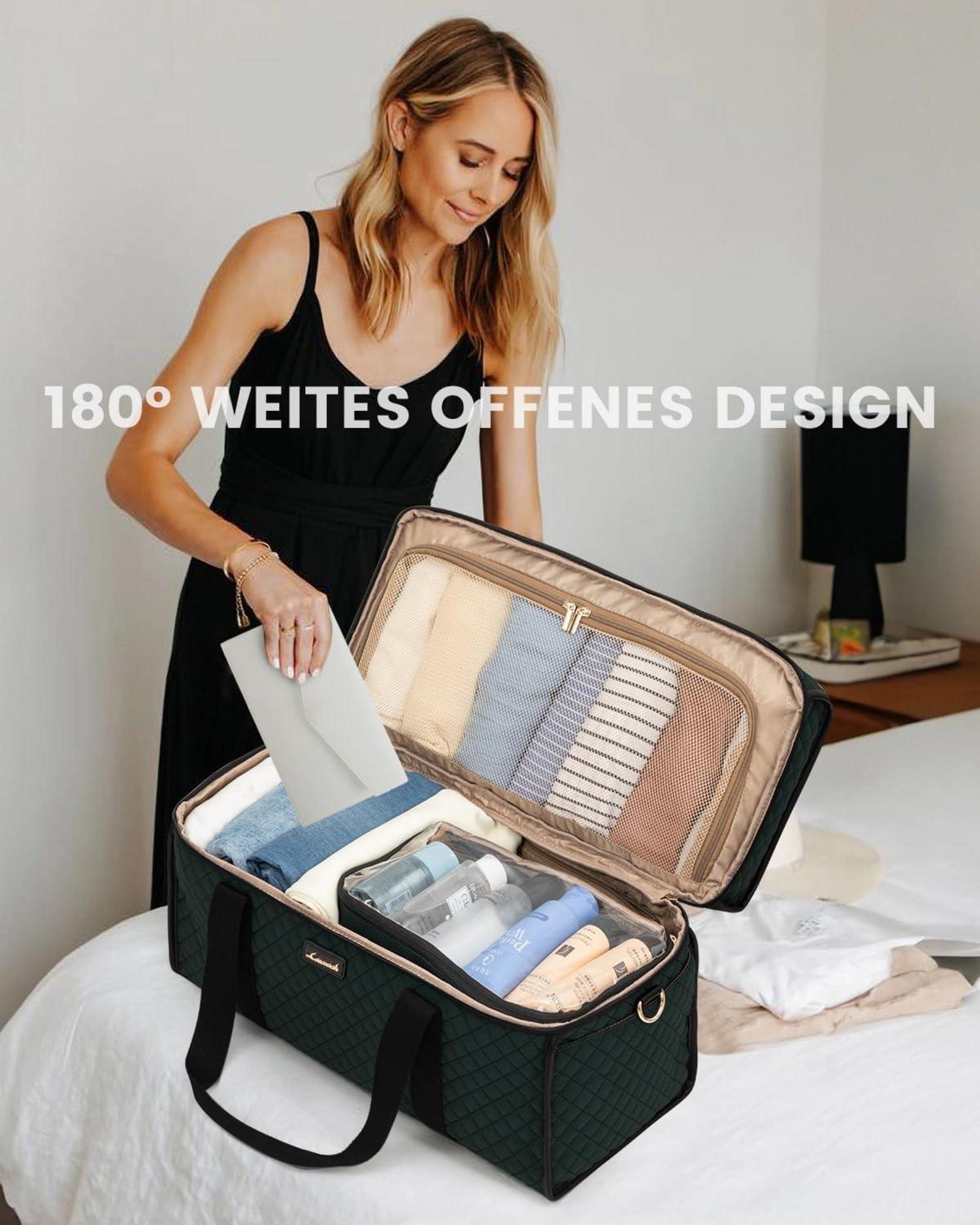 Damen Reisetasche Weekender Handgepäck Tasche Groß Wasserdicht Grün
