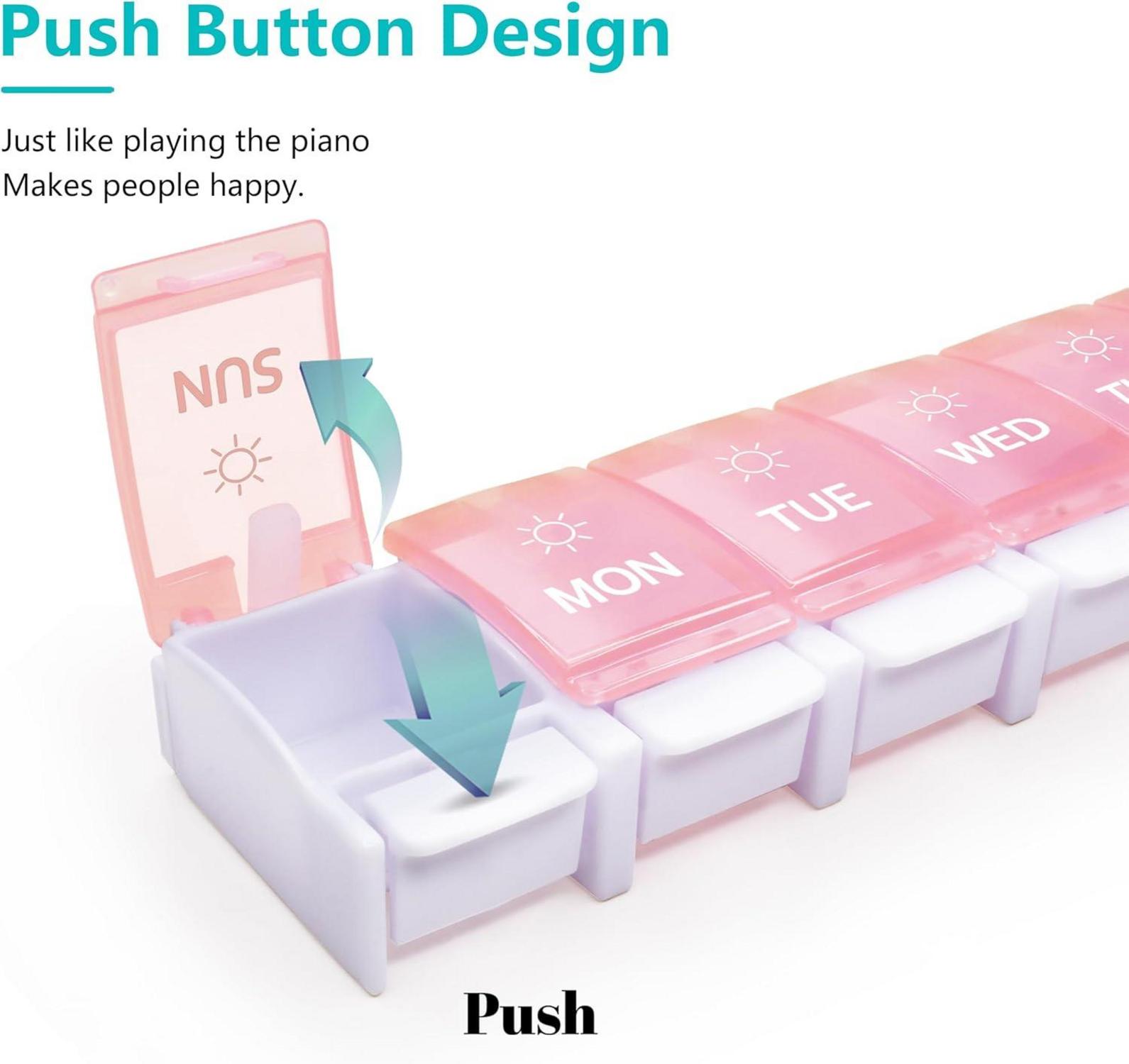 Tablettenbox 7 Tage Pillendose 14 Fächer morgens abends