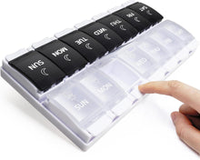 Tablettenbox 7 Tage Morgen Abends Pillendose 14 Fächer Druckknopf