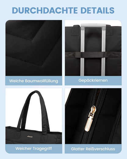 Schwarze Laptoptasche Damen 17,3 Zoll Handtasche Groß Arbeit Uni