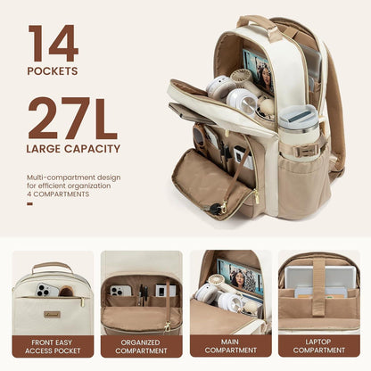 LOVEVOOK Rucksack Damen 17.3 zoll Laptop Schulrucksack Elegant Uni