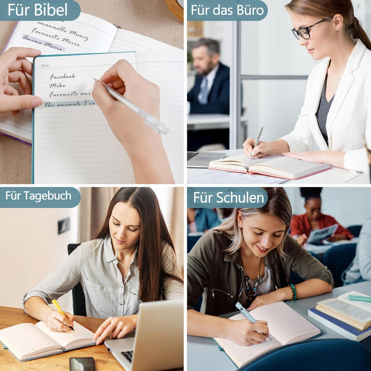 Liniertes Notizbuch B5 – Braun, 365 Seiten in Lederoptik