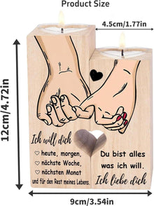 Herzförmiger Teelichthalter aus Holz - Romantisches Geschenk
