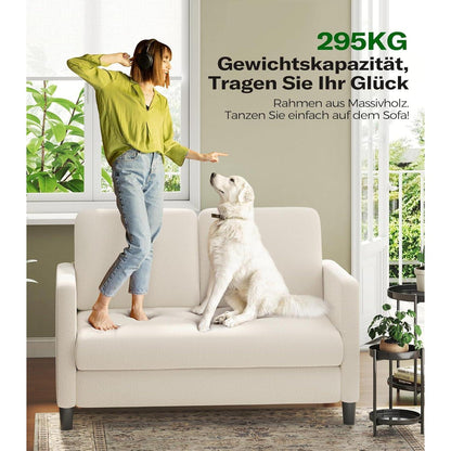 Kleines 2-Sitzer Sofa 130cm – Gemütliche Mini Couch für Wohnzimmer