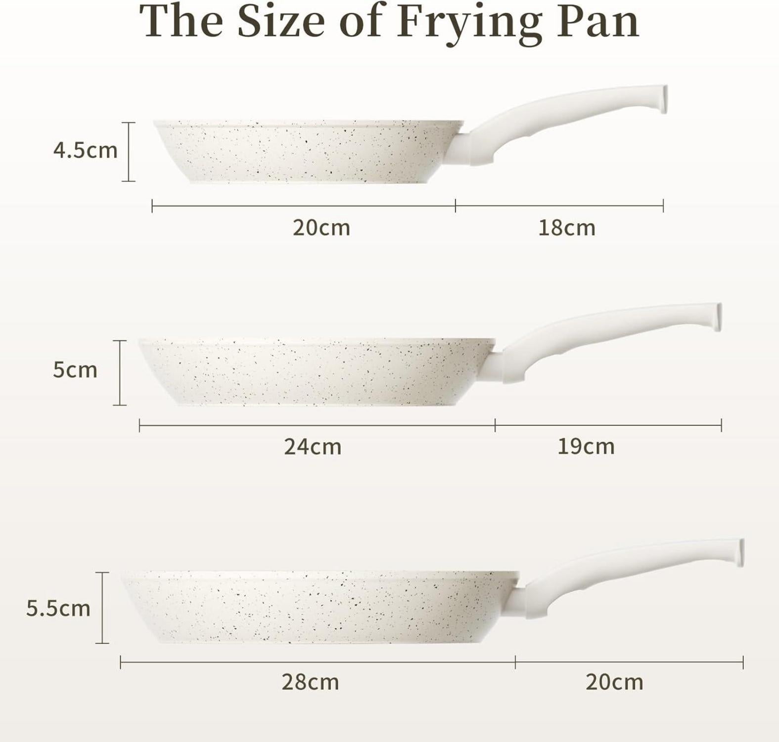 Antihaft Keramik Bratpfanne 24cm, Pfannen Induktion Keramikbeschichtung