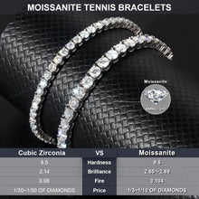 Moissanite Tennisarmband Silber 925 13,5 Karat VVS1 D Farbe