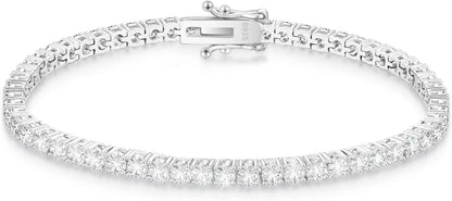 Elegantes Moissanite Tennisarmband Silber 925 VVS1 D Farbe 3mm