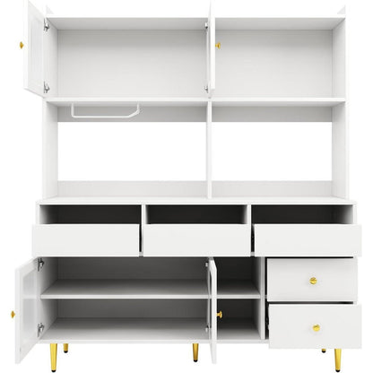 Restaurant Hochschrank mit Weinglasregal & Glastür (145x39x171cm)