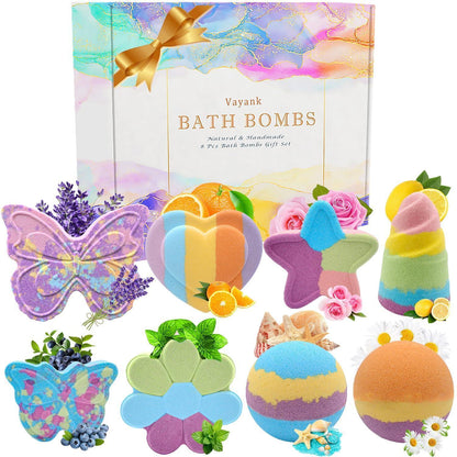 Badebomben Geschenkset 8er Pack – Bio & Handgemacht