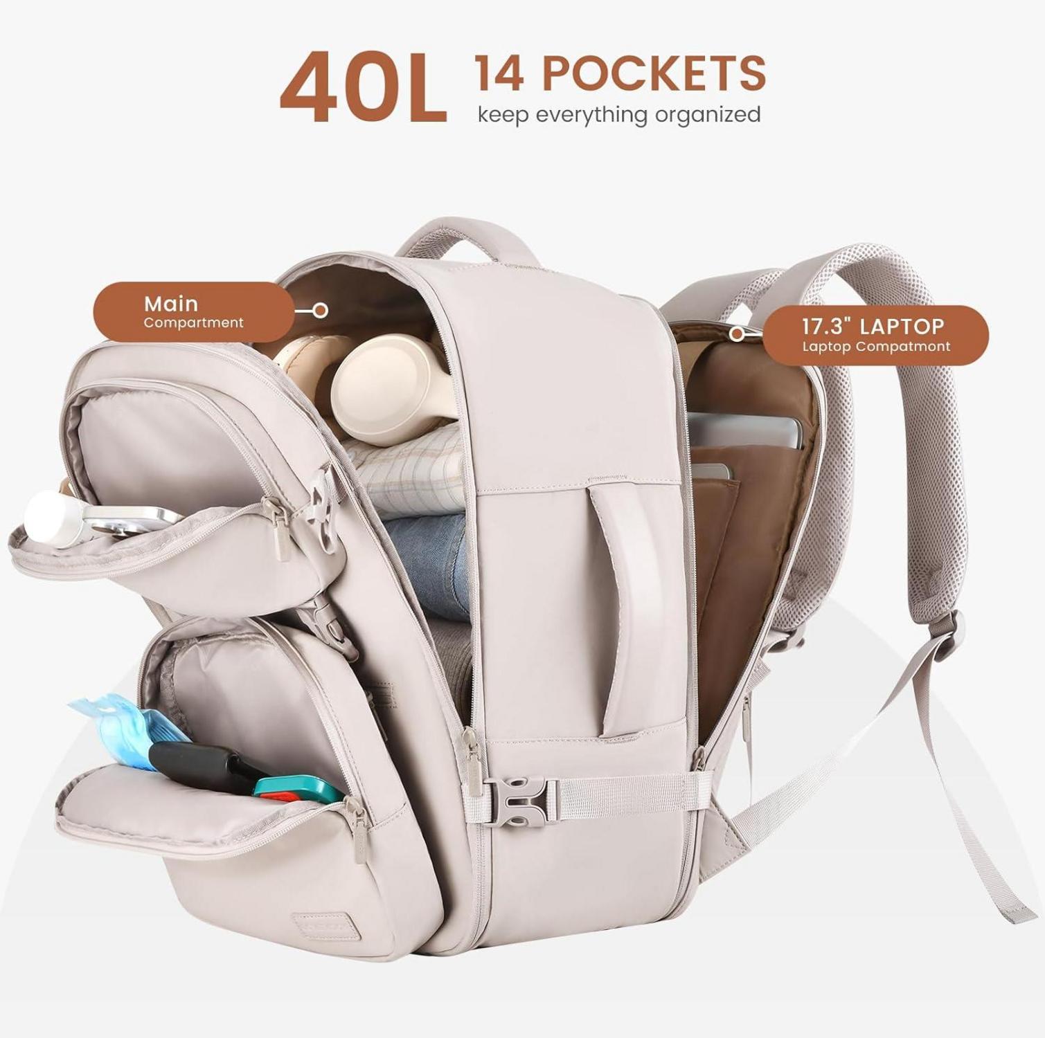 Rucksack Handgepäck 17.3 Zoll Laptop Damen Herren Groß Urlaub Business