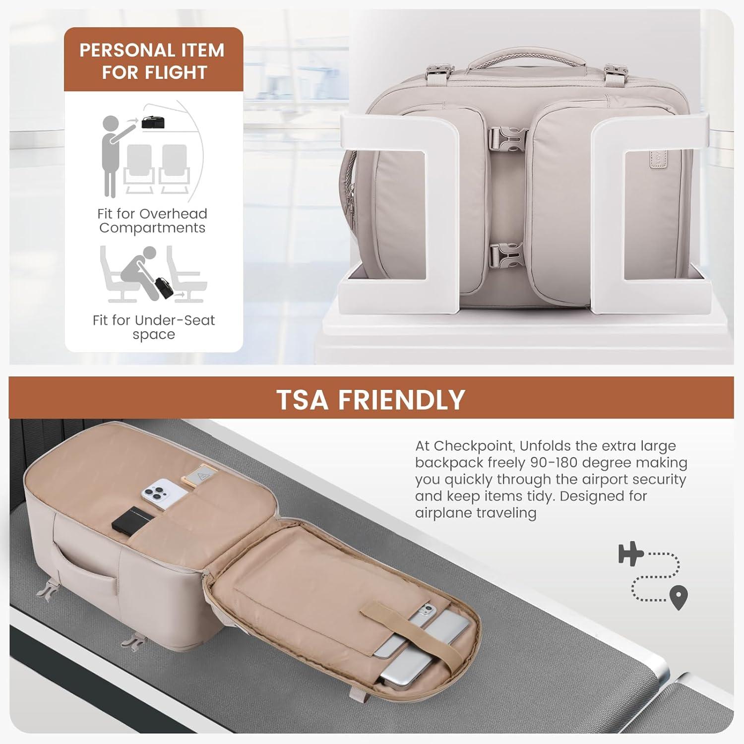 17.3 Zoll Laptop Reiserucksack Handgepäck Damen Herren 40L Wasserdicht