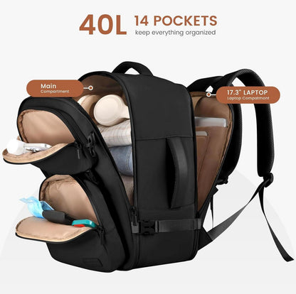 Handgepäck Rucksack 40L Reiserucksack 17.3 Zoll Laptop Travel Backpack