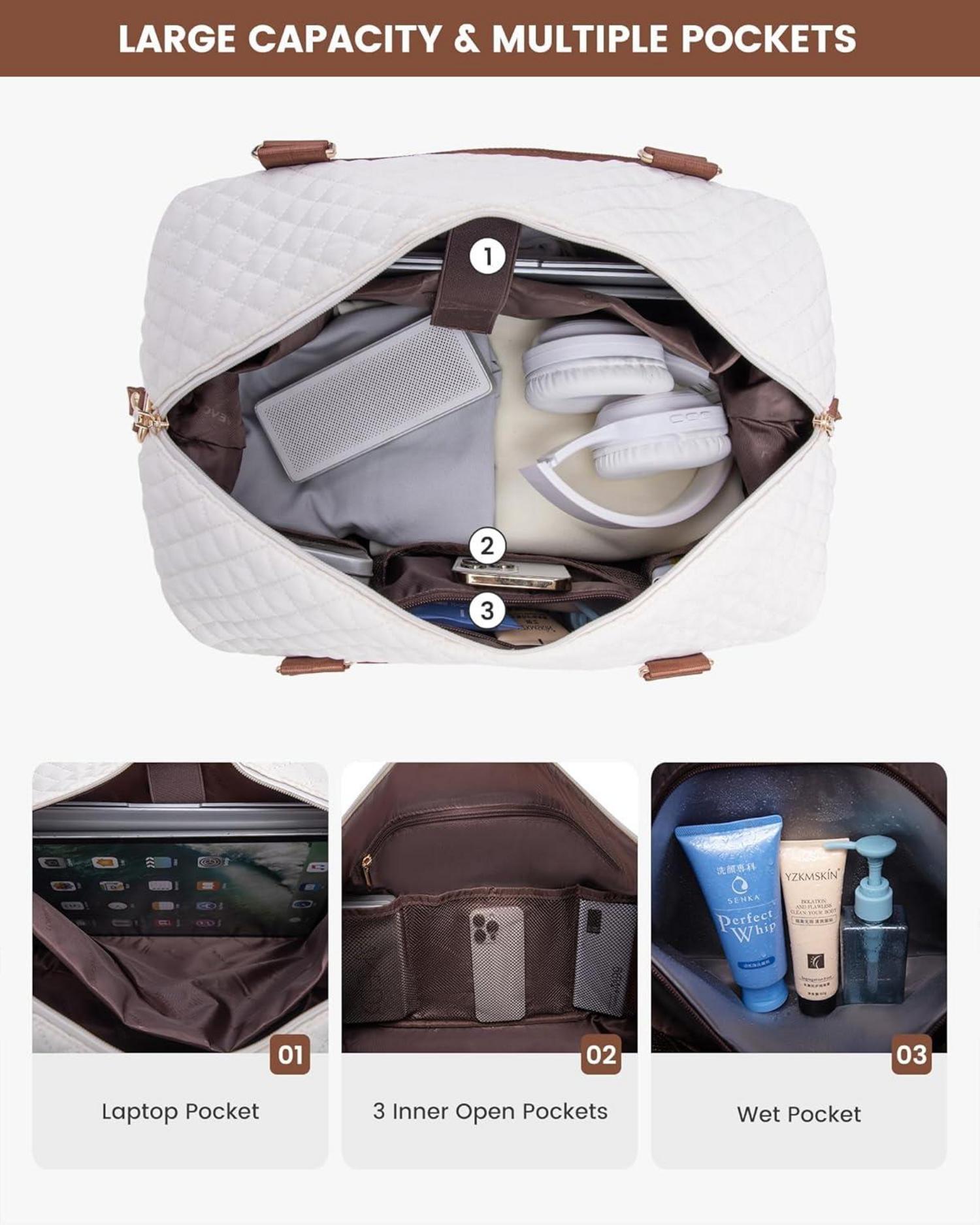 Reisetasche Damen Sporttasche Handgepäck mit Schuhfach Strand