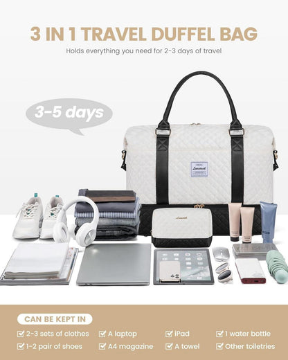 Weekender Reisetasche Damen Handgepäck Sporttasche mit Schuhfach