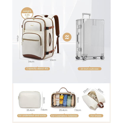 Handgepäck Rucksack 40L - Reiserucksack Damen Herren 17 Zoll