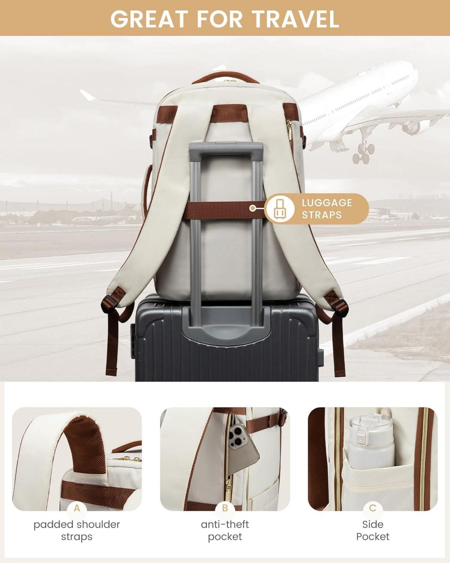 Handgepäck Rucksack 40L Reiserucksack Damen Herren 17 Zoll Laptop