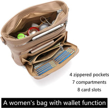 Moderne Damen Umhängetasche Mittelgroß Vegan Leder Khaki
