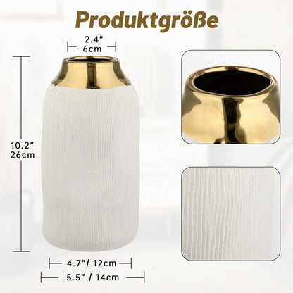 Keramik Vase Beige – Minimalistisch Moderne Deko Vase Weiß