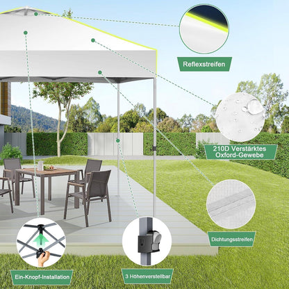 3x3 Faltpavillon wasserdicht mit Seitenwänden & UV-Schutz
