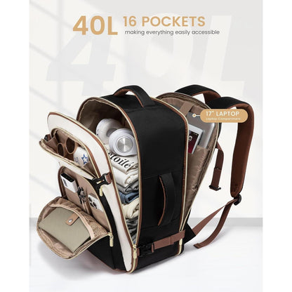 40L Handgepäck Rucksack 17-Zoll Laptop Reiserucksack Damen