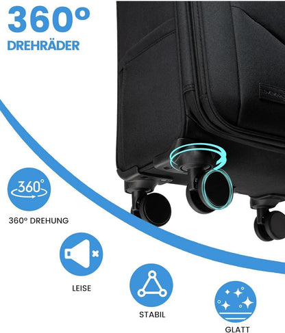 Leichter LOVEVOOK Rollkoffer TSA-Schloss 55cm 45L