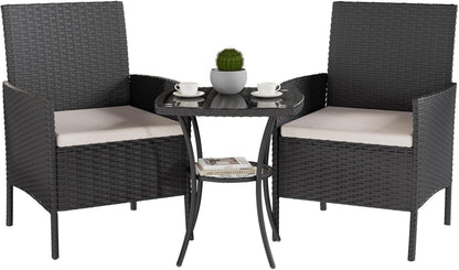 Gartenmöbel-Set 3-Teilige Lounge Balkonmöbel mit Gartentisch und