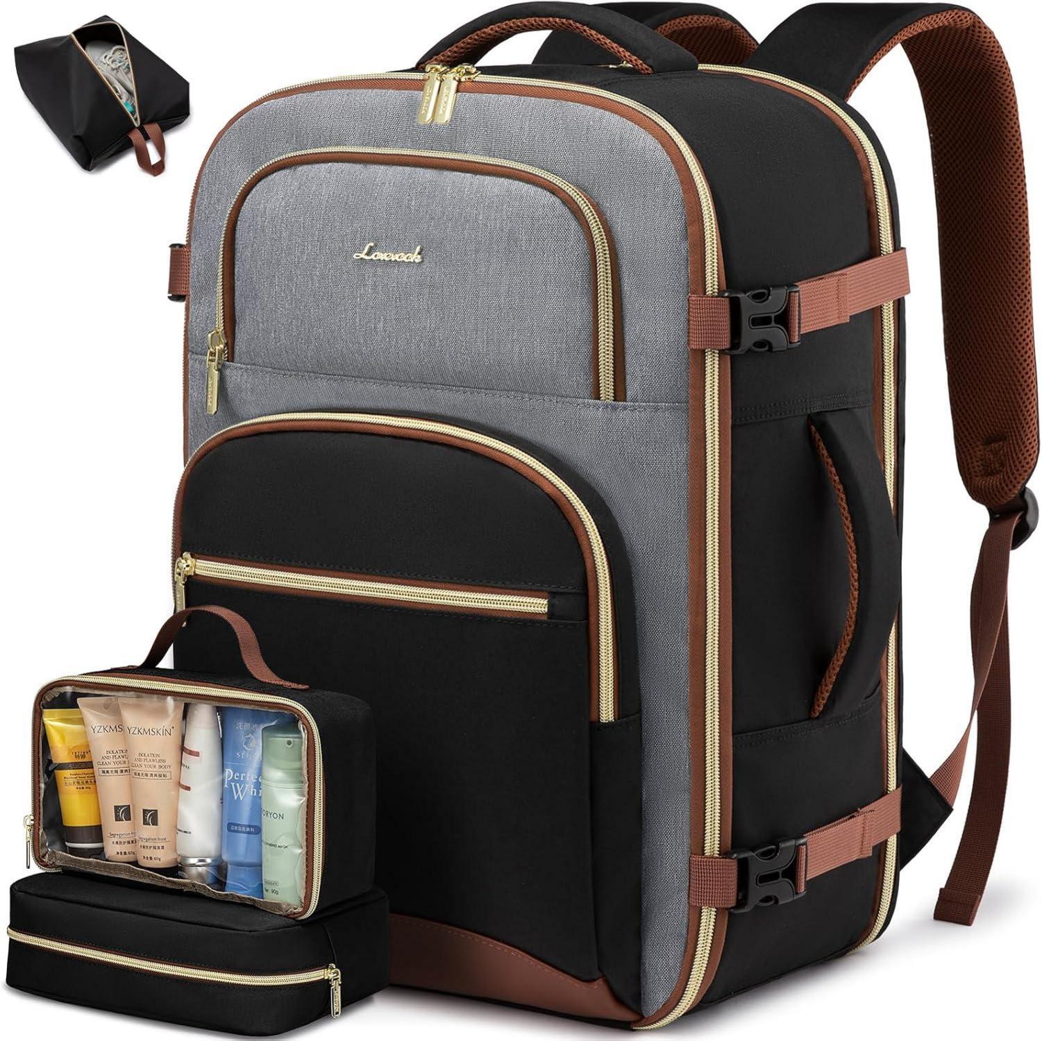 Handgepäck Rucksack Flugzeug 40L Reiserucksack Damen Herren 17 Zoll