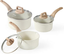 6-teiliges Induktions-Kochgeschirr-Set mit weißem Granit