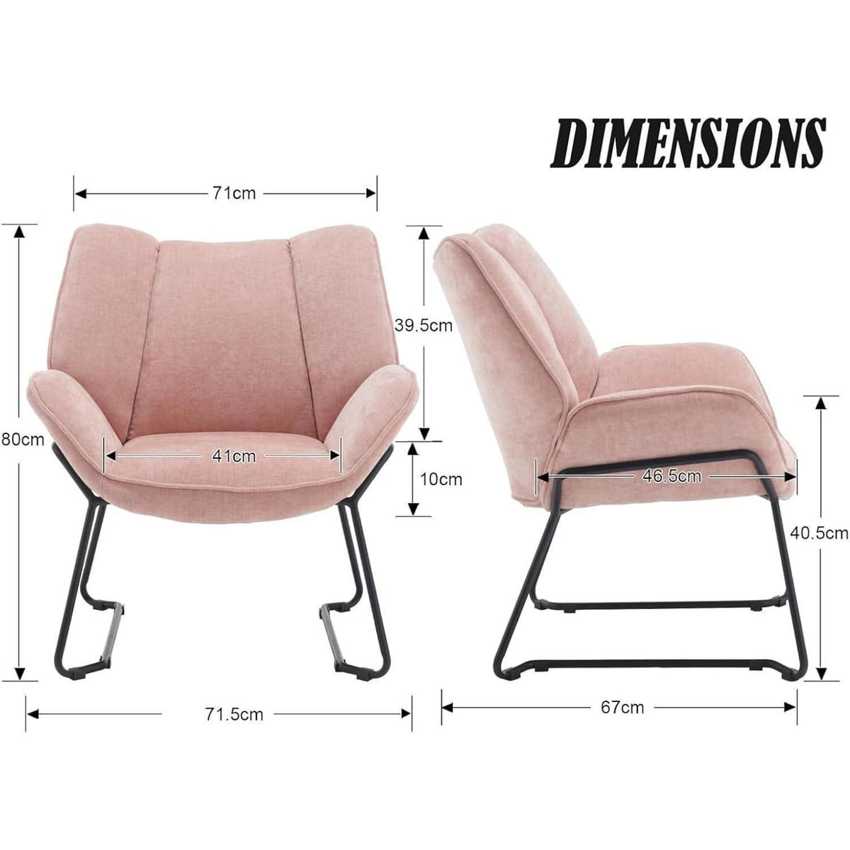 Chenille Longuesessel Rosa – Modern & Bequem für Wohnzimmer