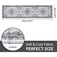 Läufer Teppich Küche 80x300 cm Grau Rutschfest Waschbar Retro