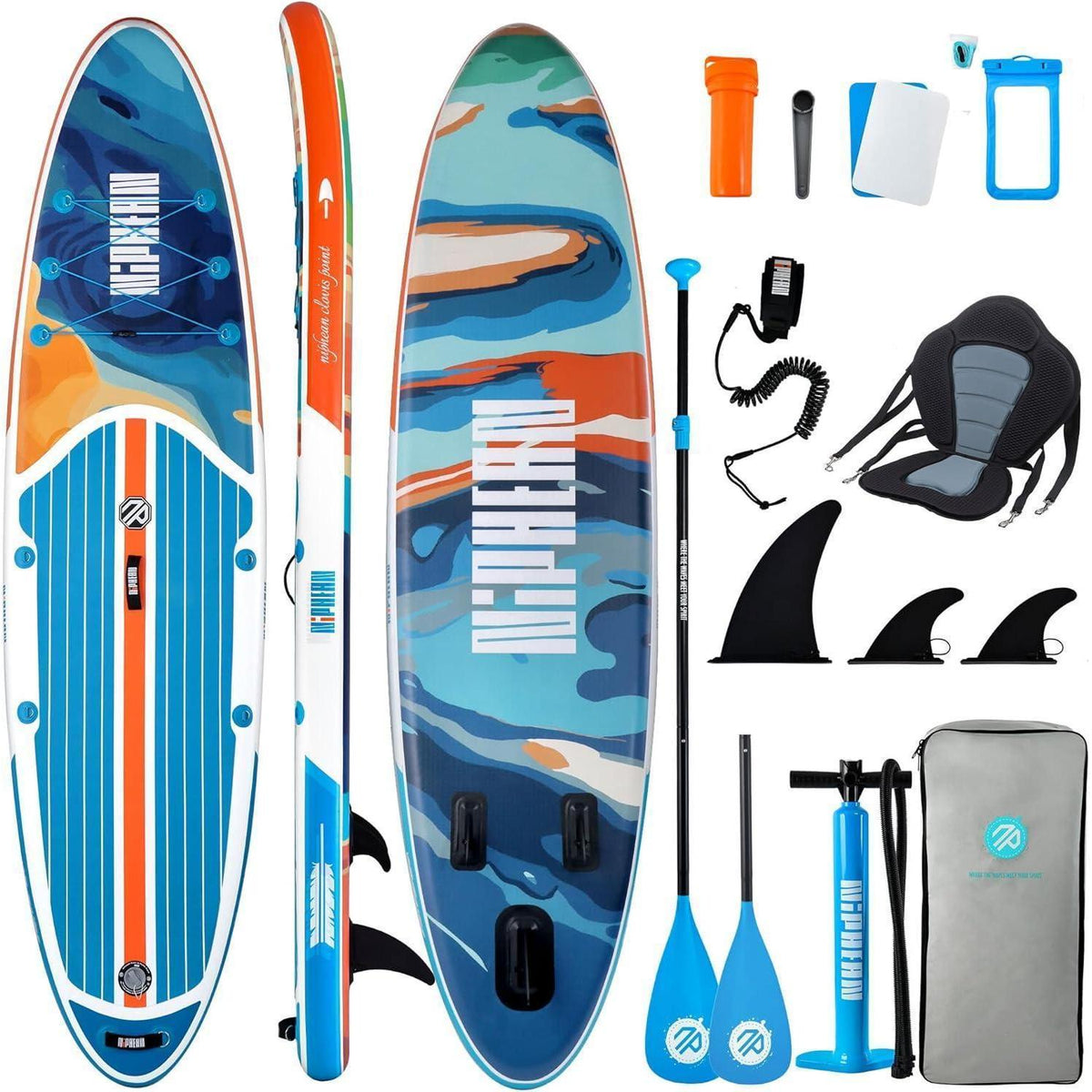 Aufblasbares Stand Up Paddle Board für 2 Personen mit Sitz und Zubehör