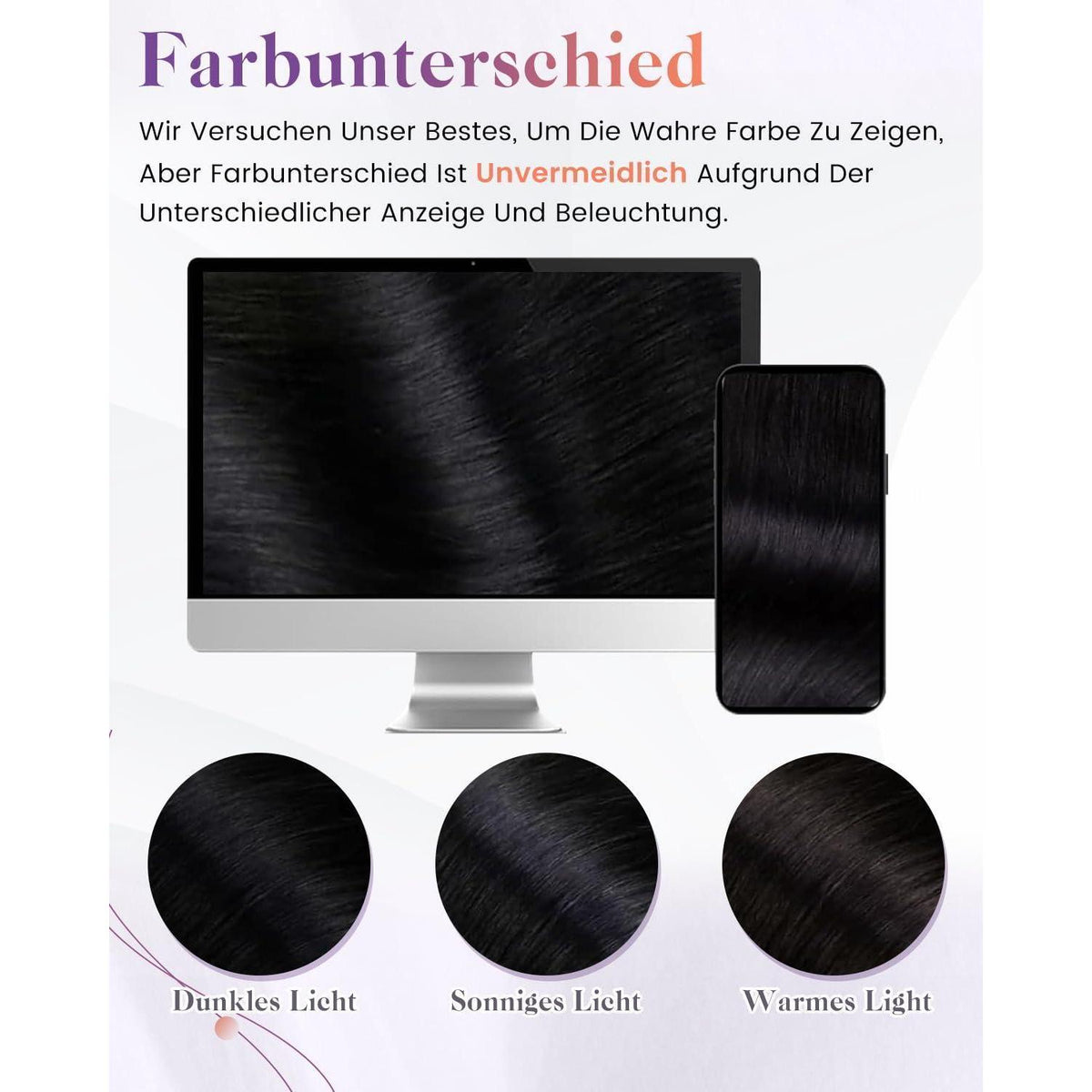 Echthaar Zopfverlängerung Schwarz 40cm