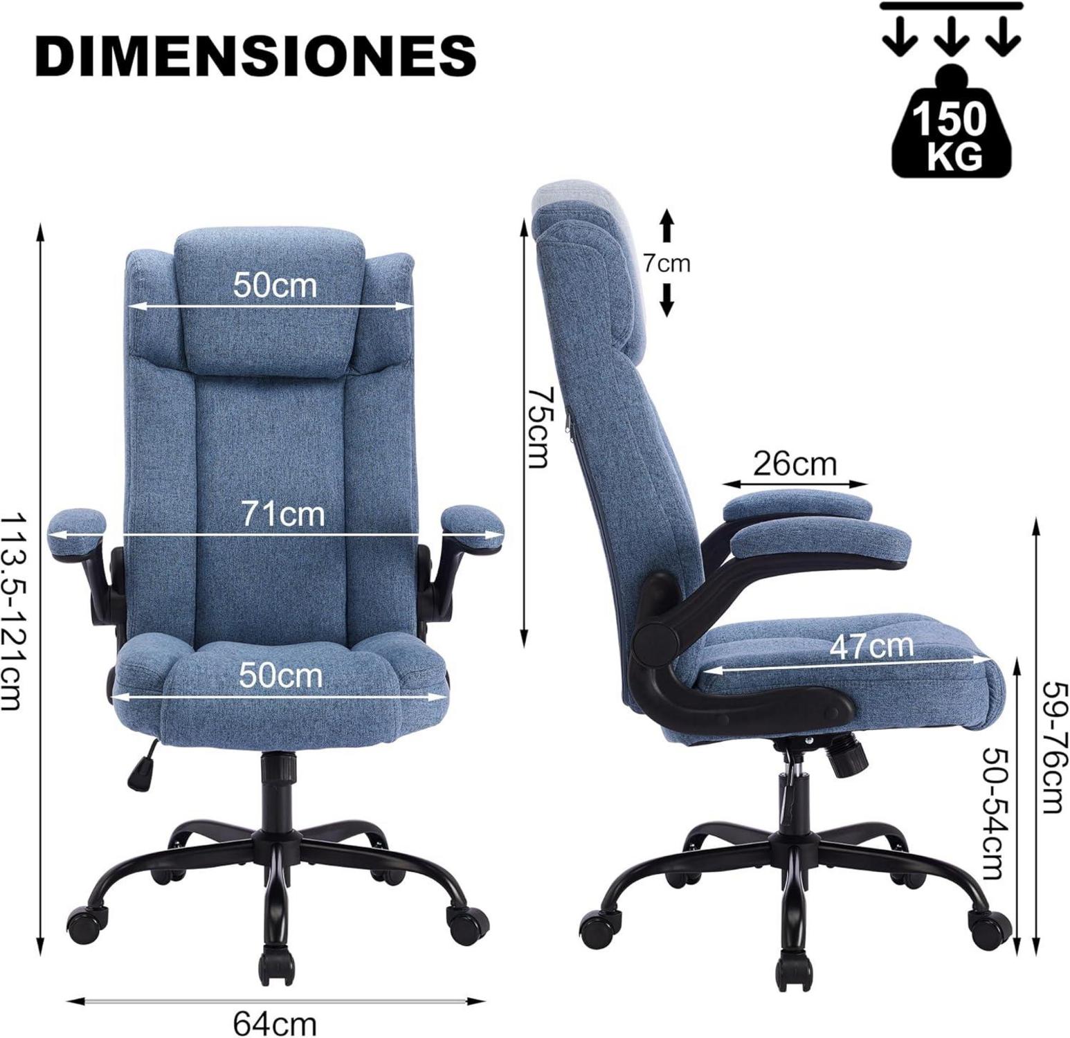 Ergonomischer Bürostuhl mit Schaukelfunktion und breitem Sitz