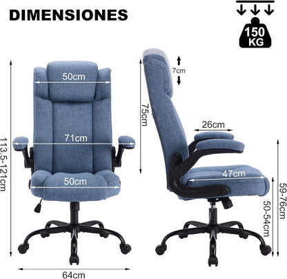Ergonomischer Bürostuhl mit Schaukelfunktion und breitem Sitz