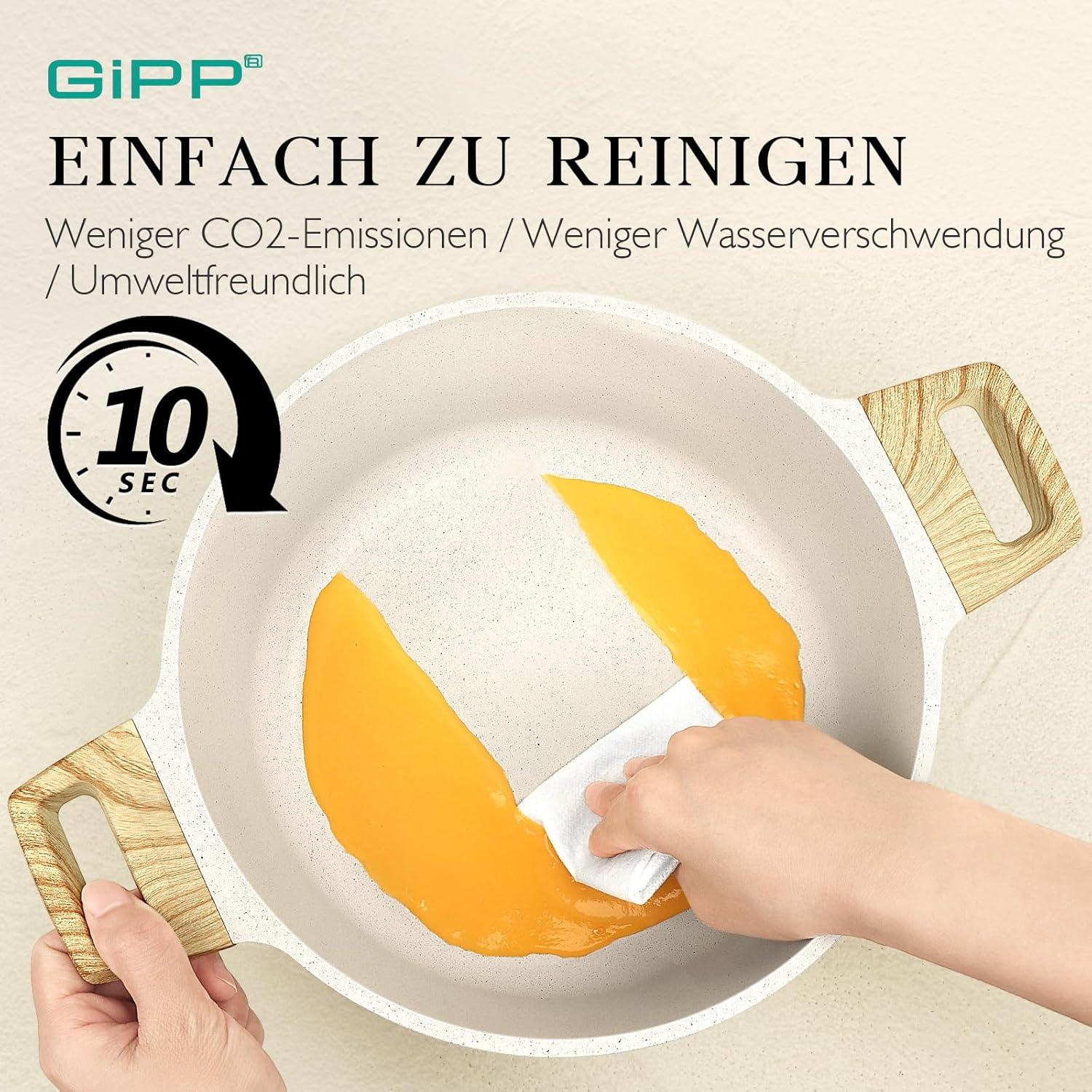 GiPP Granit Topfset 21-Teilig Antihaftbeschichtet Induktion Grau