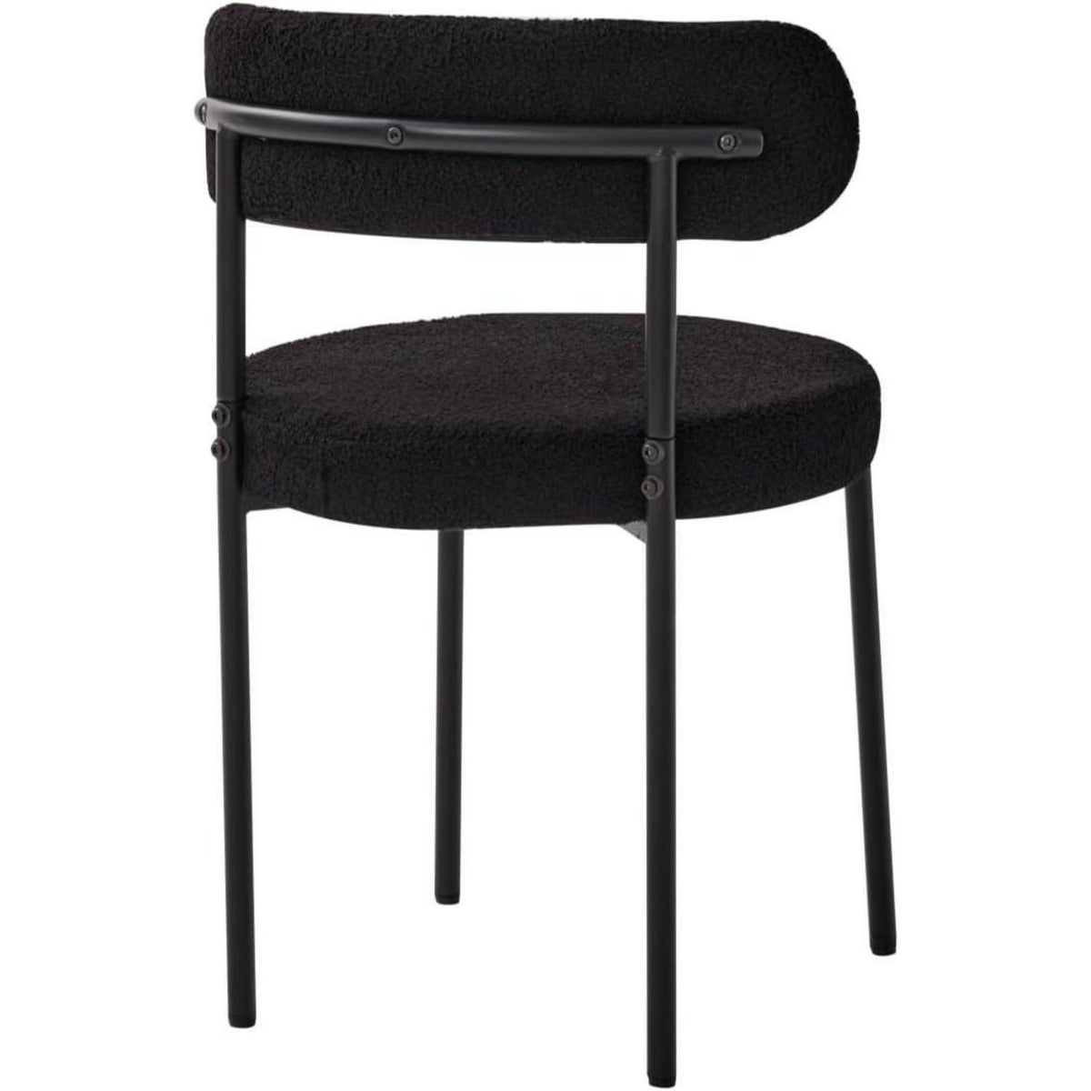 6er Set Esszimmerstühle Teddy-Samt Schwarz Modern