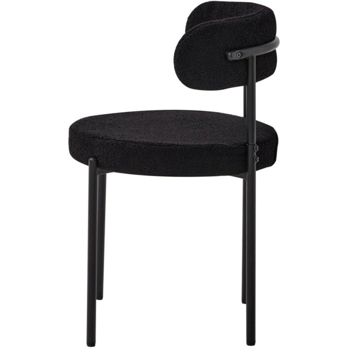 4er Set Esszimmerstühle Teddy-Samt Schwarz Modern