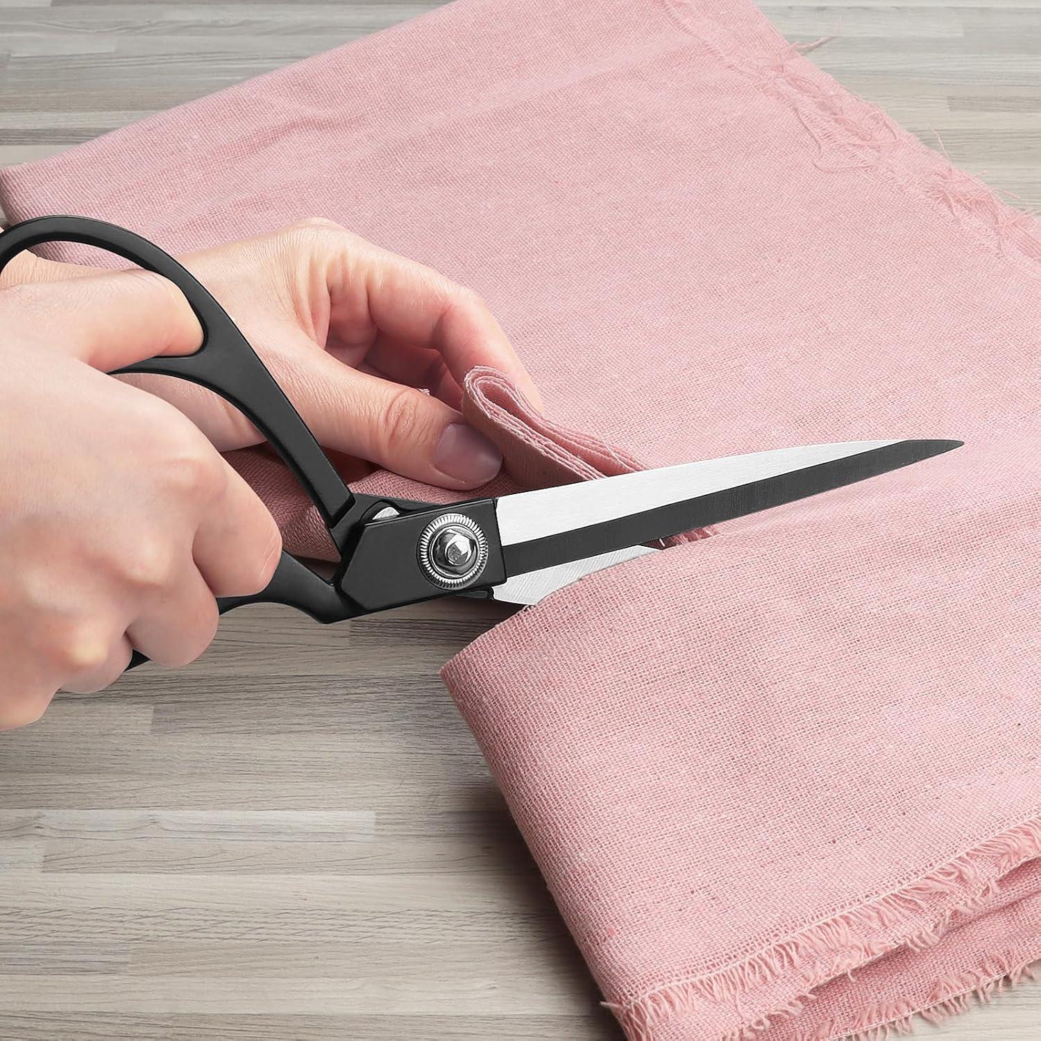 Professionelle Edelstahl Nähschere Schwarz 26cm für Stoff