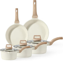 Antihaft-Pfannen-Set Weißgranit Induktion Bratpfannen-Set 8-teilig