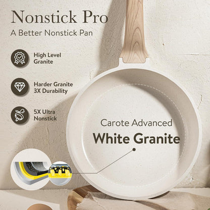 CAROTE Granit Antihaft Topf- und Pfannenset, 5-teilig, induktionsgeeignet