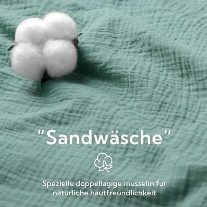 Bettwäsche-Set Baumwolle Doppeltes Musselin 135x200 cm Beangreen