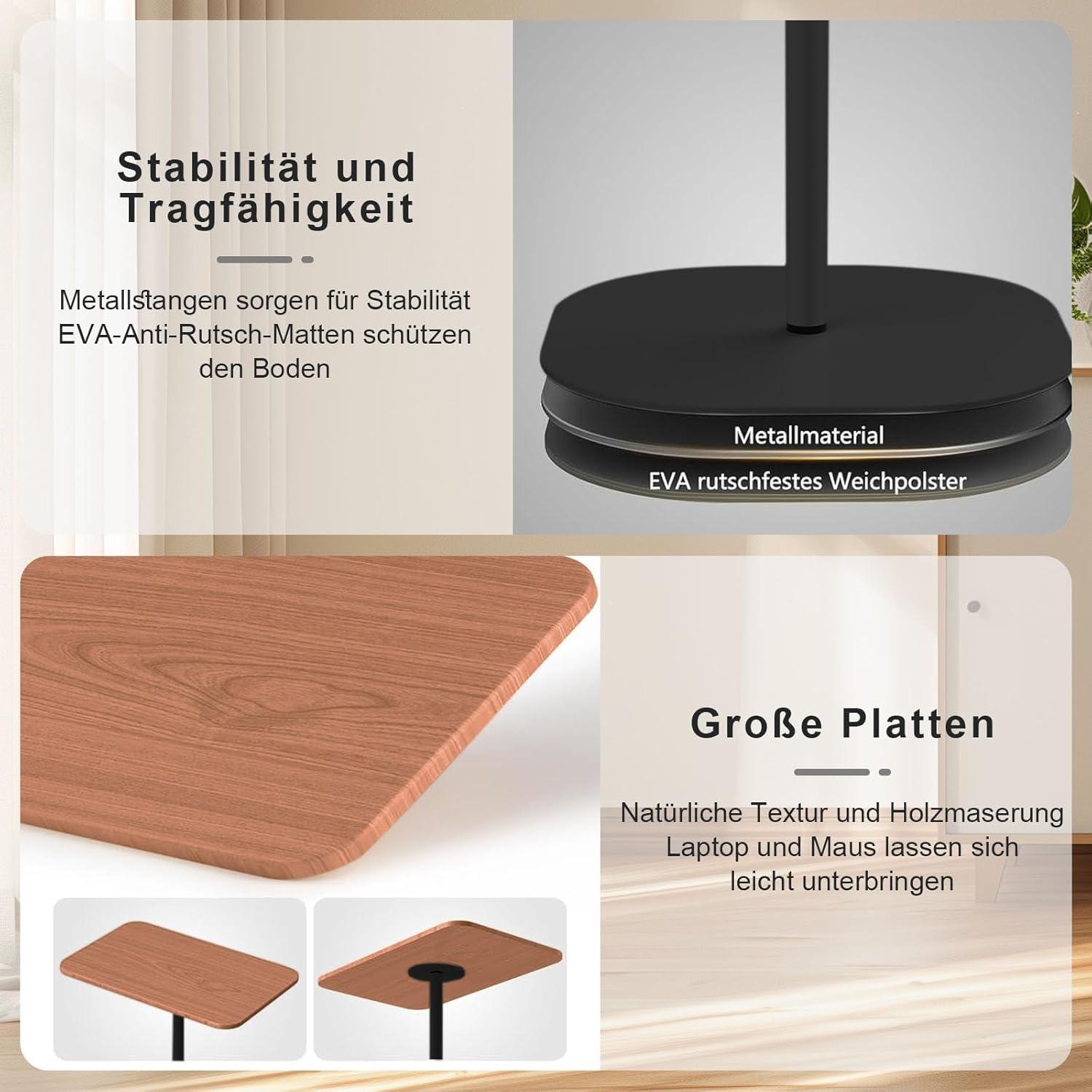 Stehpult höhenverstellbar 46-120cm, Schwarz, Laptoptisch, Arbeitsplatz