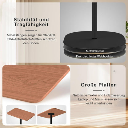 Stehpult höhenverstellbar 46-120cm, Schwarz, Laptoptisch, Arbeitsplatz