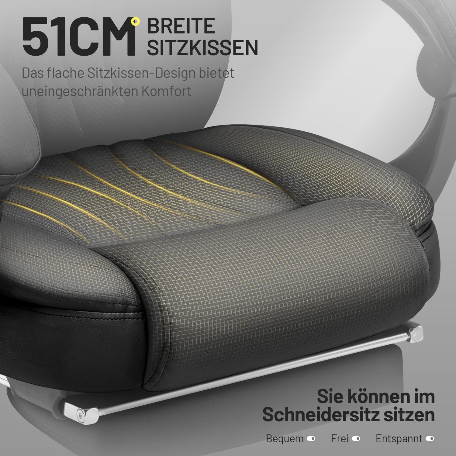 Bürostuhl Ergonomisch Gaming Stuhl Schwarz 150kg Belastbarkeit