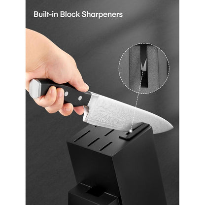 Messerblock mit Messerset, 7-teilig, selbstschärfend, Edelstahl