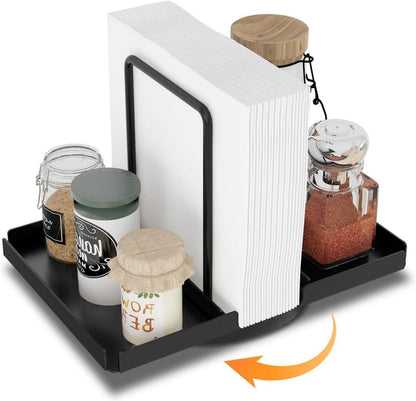 Drehbarer Serviettenhalter aus Metall Schwarz Serviettenhalter mit