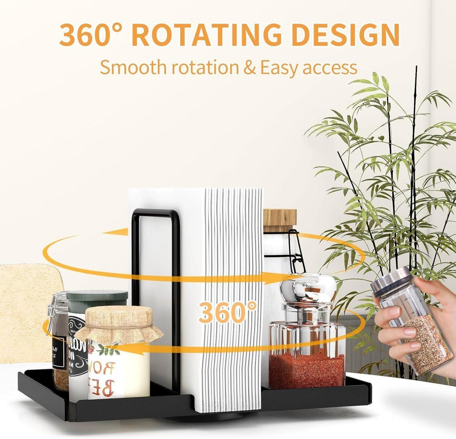 Serviettenhalter schwarz drehbar Metall Caddy für Salz