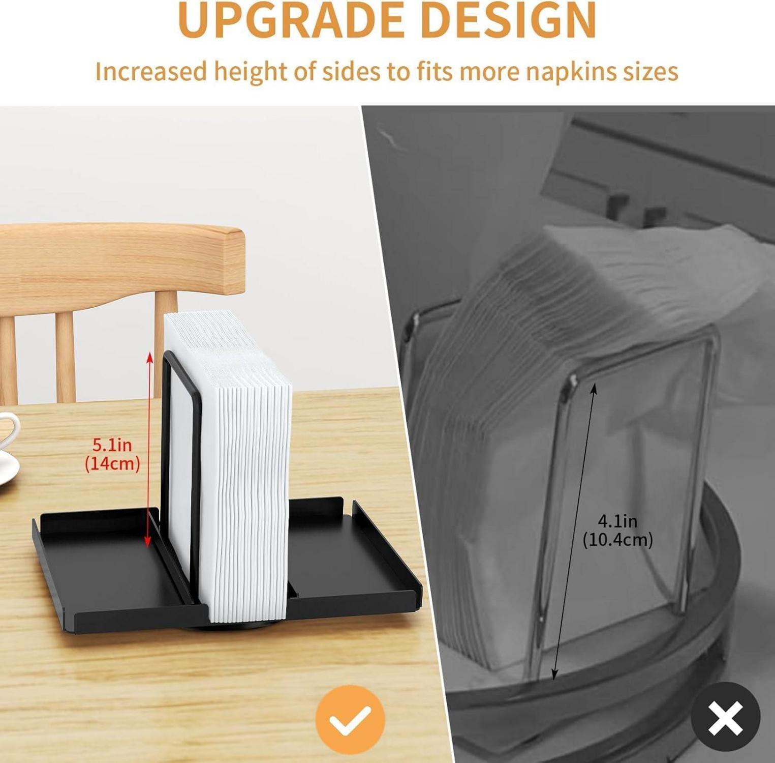 Drehbarer Serviettenhalter aus Metall Schwarz Serviettenhalter mit