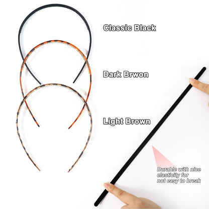 6er Set Elastische Rutschfeste Haarbänder 8mm in 3 Farben